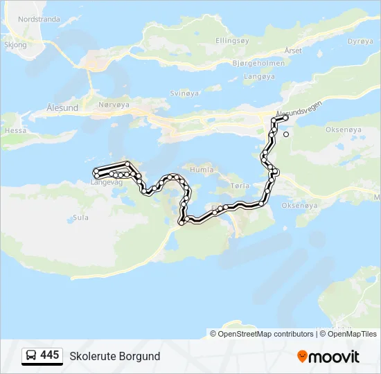 445 Bus Line Map