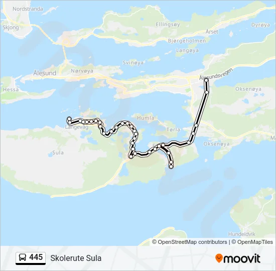 445 Bus Line Map
