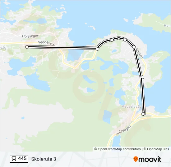 445 Bus Line Map
