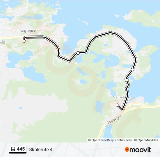 445 Bus Line Map
