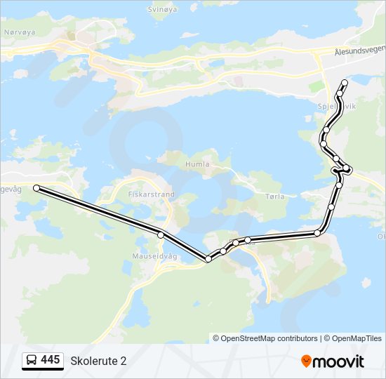 445 Bus Line Map