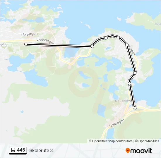 445 Bus Line Map