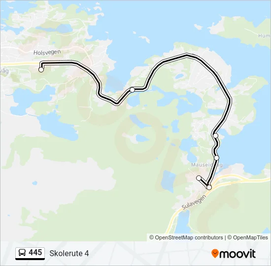 445 Bus Line Map