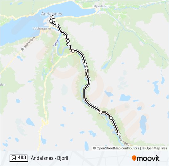 483 bus Line Map