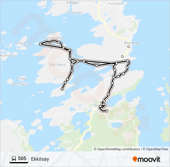 505 Bus Line Map