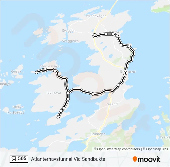 505 Bus Line Map