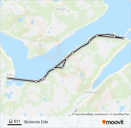 511 Bus Line Map