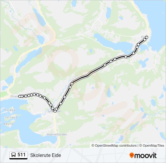 511 Bus Line Map