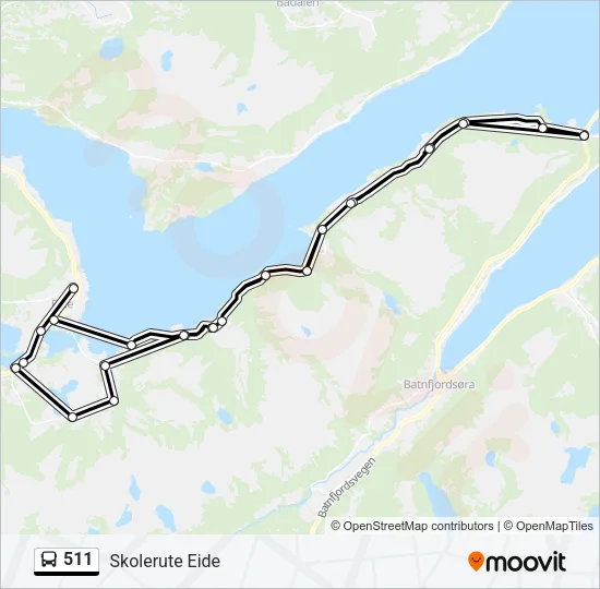 511 Bus Line Map