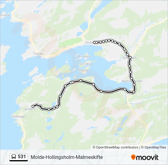 531 Bus Line Map