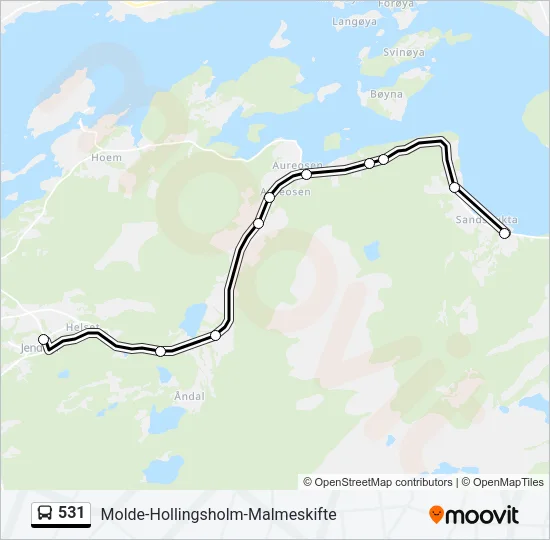 531 Bus Line Map