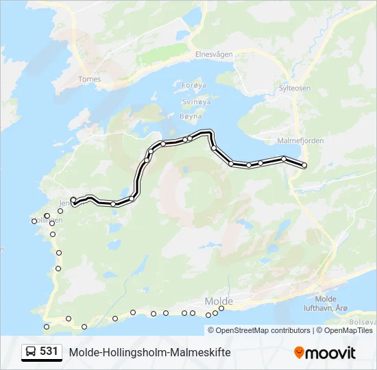 531 Bus Line Map