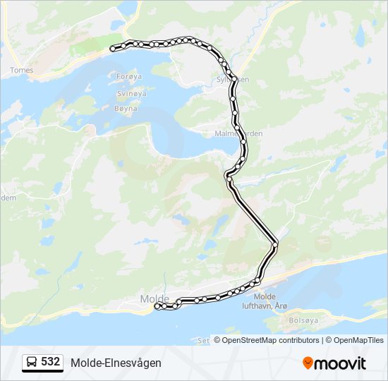 532 bus Line Map