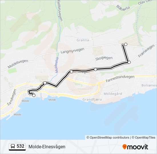 532 bus Line Map