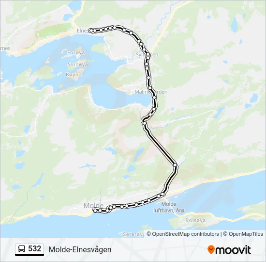 532 buss Linjekart