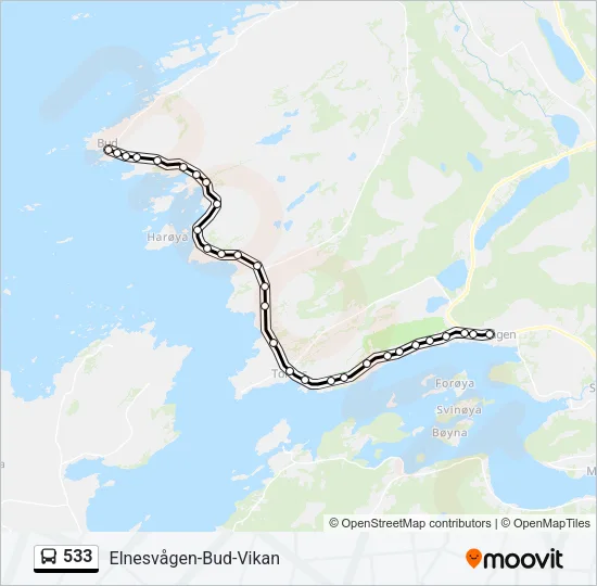 533 Bus Line Map