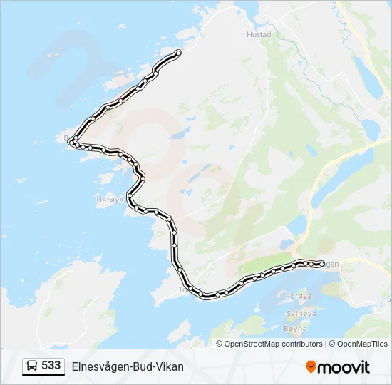 533 Bus Line Map