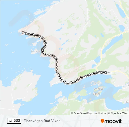 533 Bus Line Map