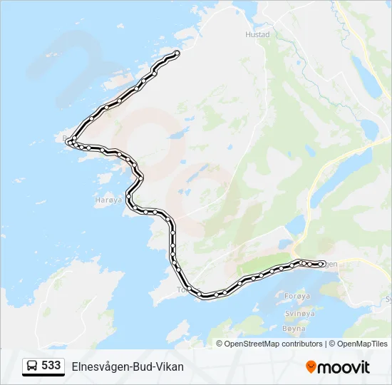533 Bus Line Map