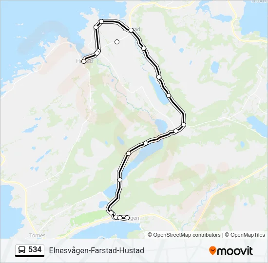 534 buss Linjekart