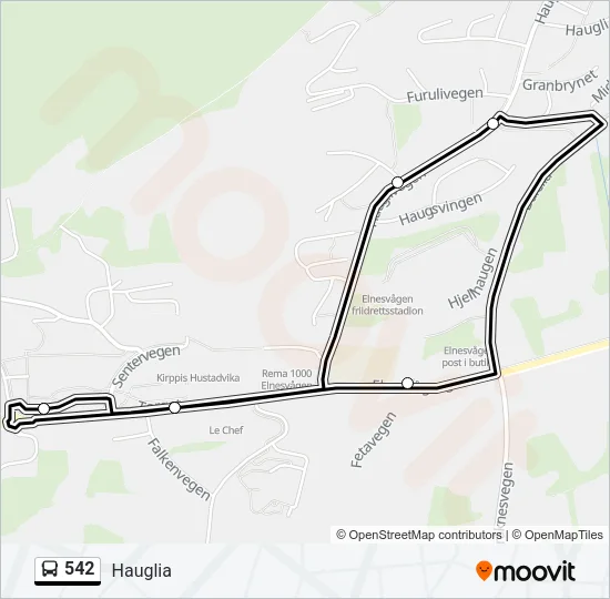 542 Bus Line Map