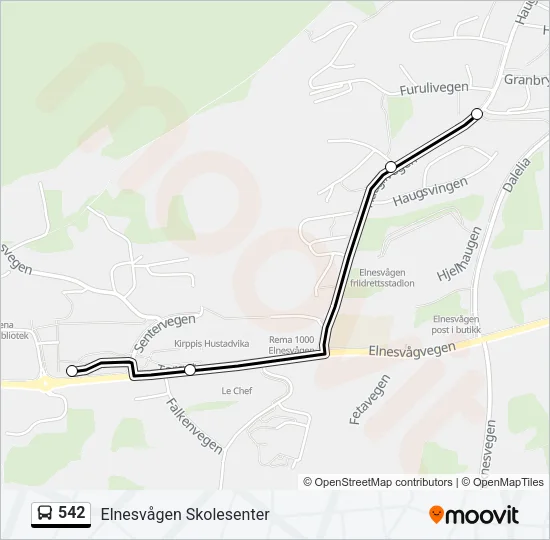 542 Bus Line Map