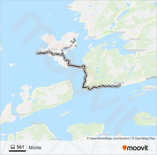 561 Bus Line Map