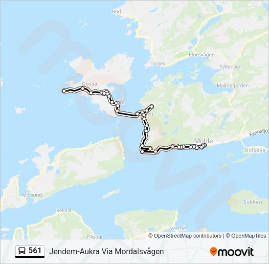 561 Bus Line Map