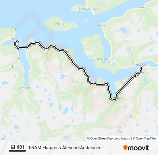 681 Bus Line Map