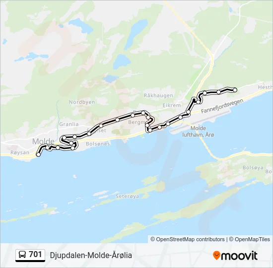 701 Bus Line Map