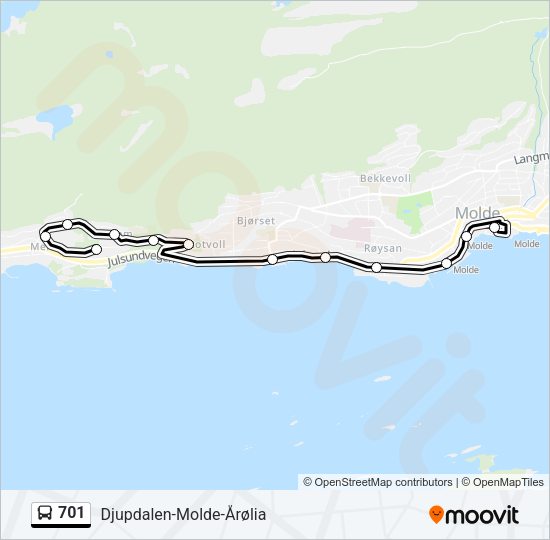 701 Bus Line Map