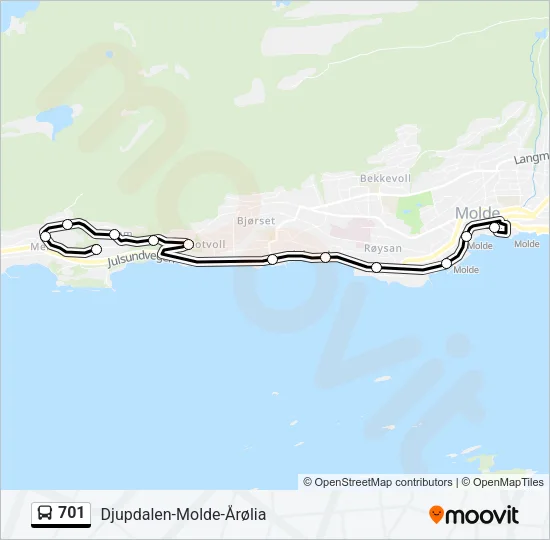 701 Bus Line Map