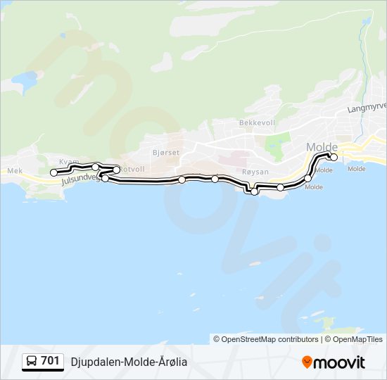 701 Bus Line Map