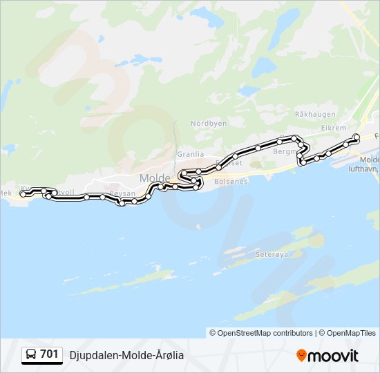 701 Bus Line Map
