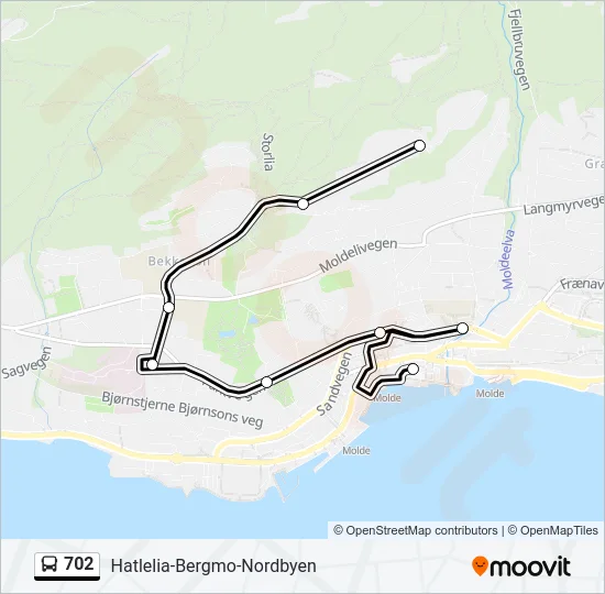702 Bus Line Map