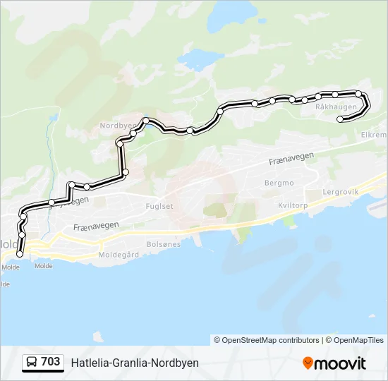 703 Bus Line Map