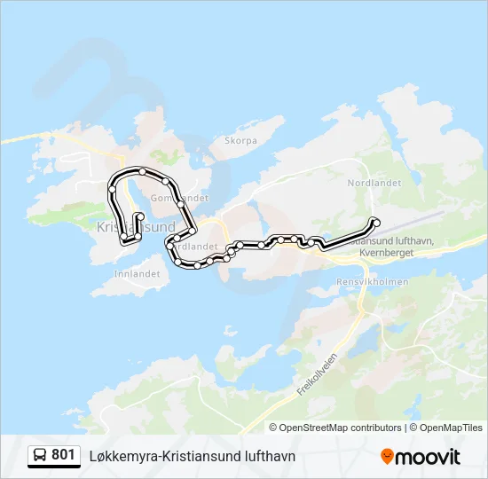 801 Bus Line Map