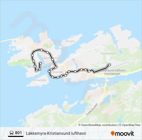 801 Bus Line Map
