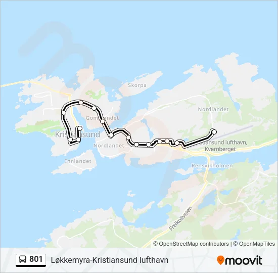 801 Bus Line Map