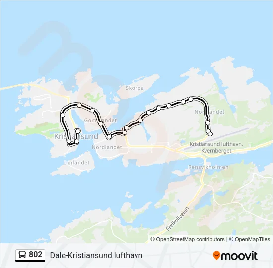 802 Bus Line Map