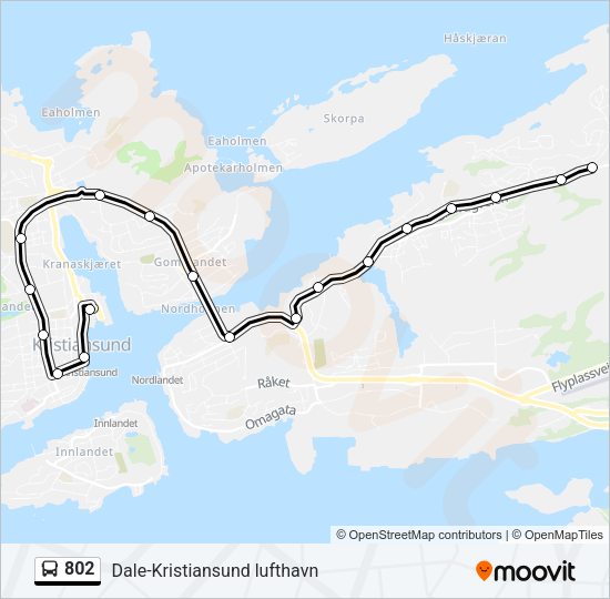 802 Bus Line Map