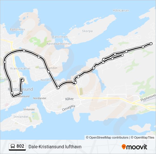 802 Bus Line Map