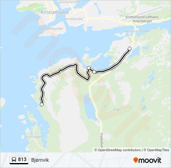 813 Bus Line Map