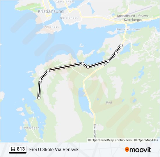 813 Bus Line Map