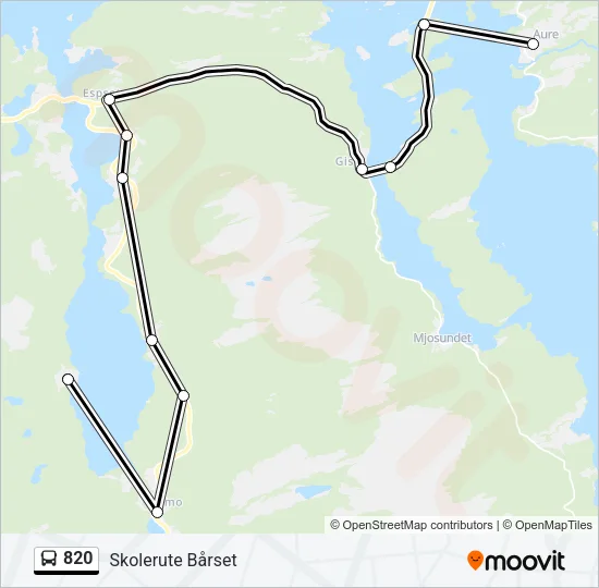 820 Bus Line Map