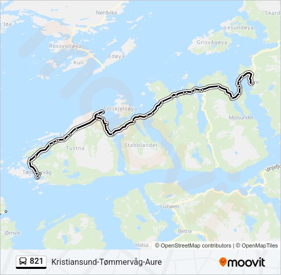 821 Bus Line Map