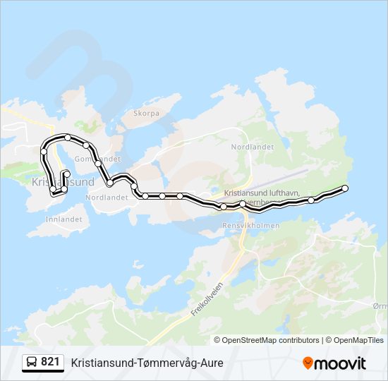 821 Bus Line Map