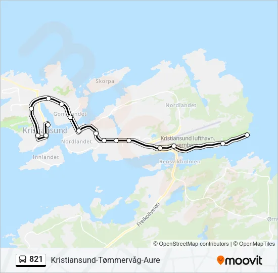821 Bus Line Map