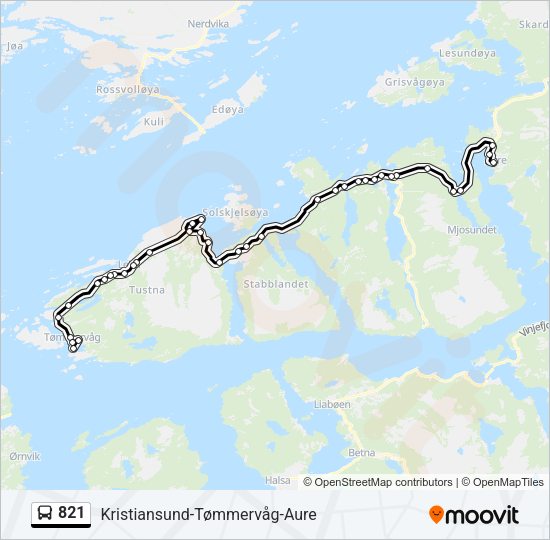 821 Bus Line Map