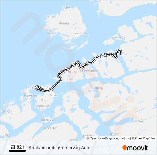 821 Bus Line Map